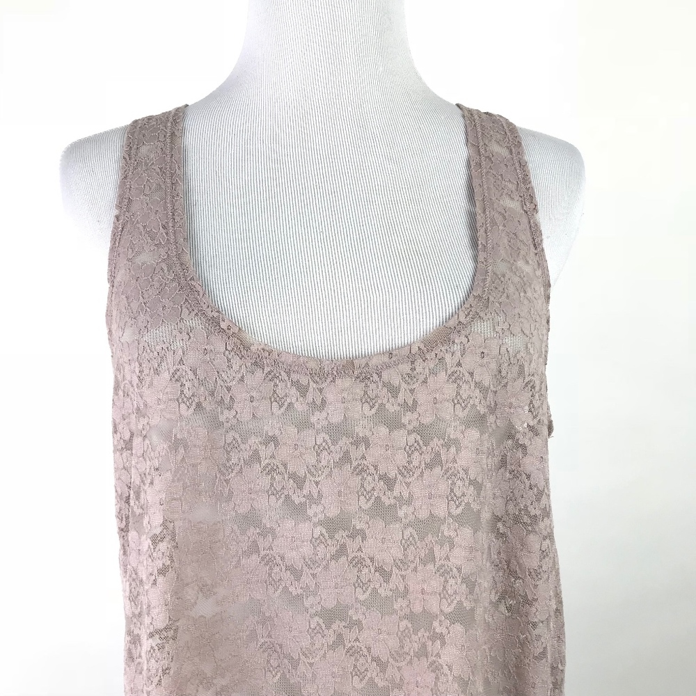 Hinge Racerback Tank Top Lace M #574 - Picture 2 of 8